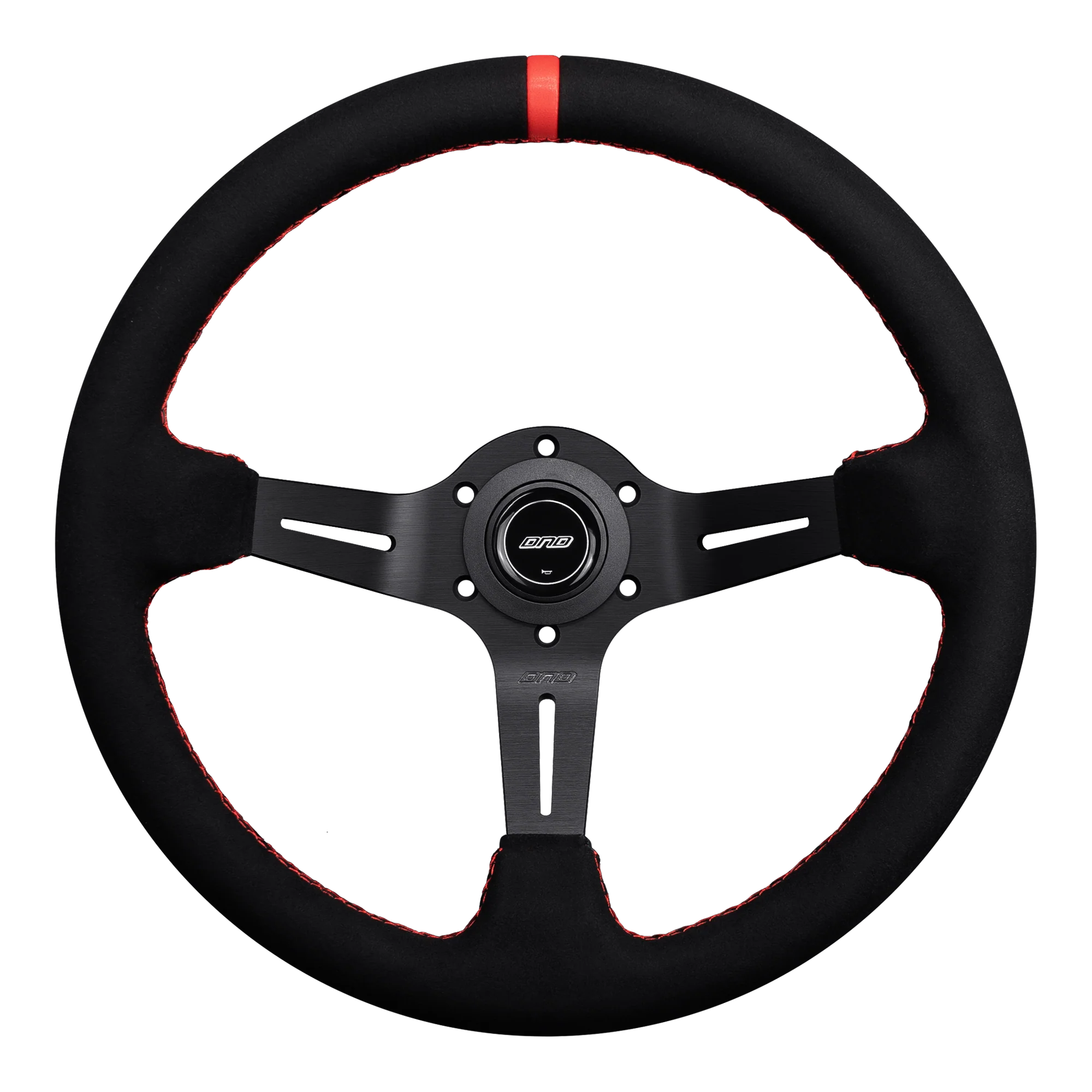 DND 350mm Alcantara Black 75mm Deep Red Stitching Race Steering Wheel