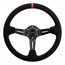 DND 350mm Alcantara Black 75mm Deep Red Stitching Race Steering Wheel