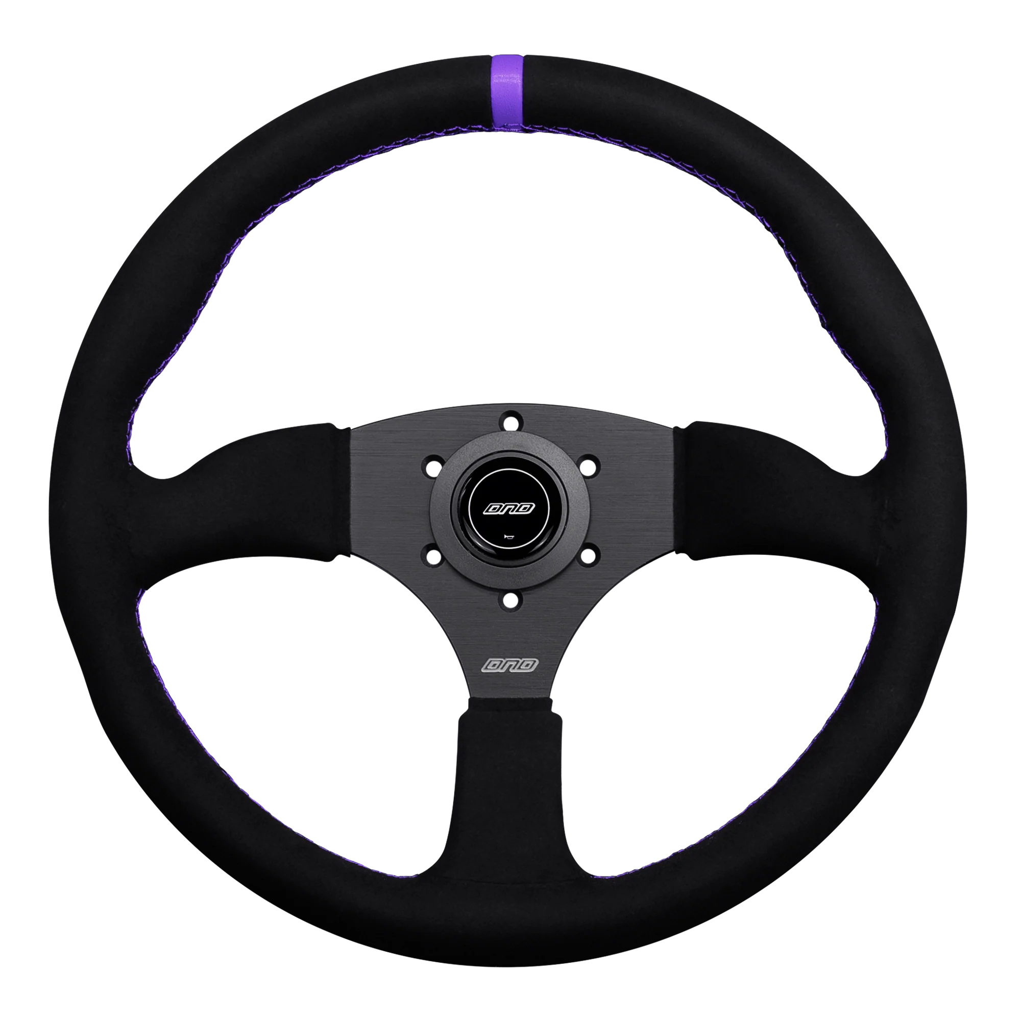 DND 350mm Alcantara Black 50mm Deep Purple Stitching Touring Steering Wheel