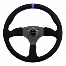 DND 350mm Alcantara Black 50mm Deep Purple Stitching Touring Steering Wheel