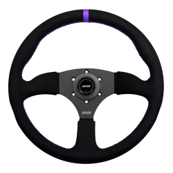 DND 350mm Alcantara Black 50mm Deep Purple Stitching Touring Steering Wheel