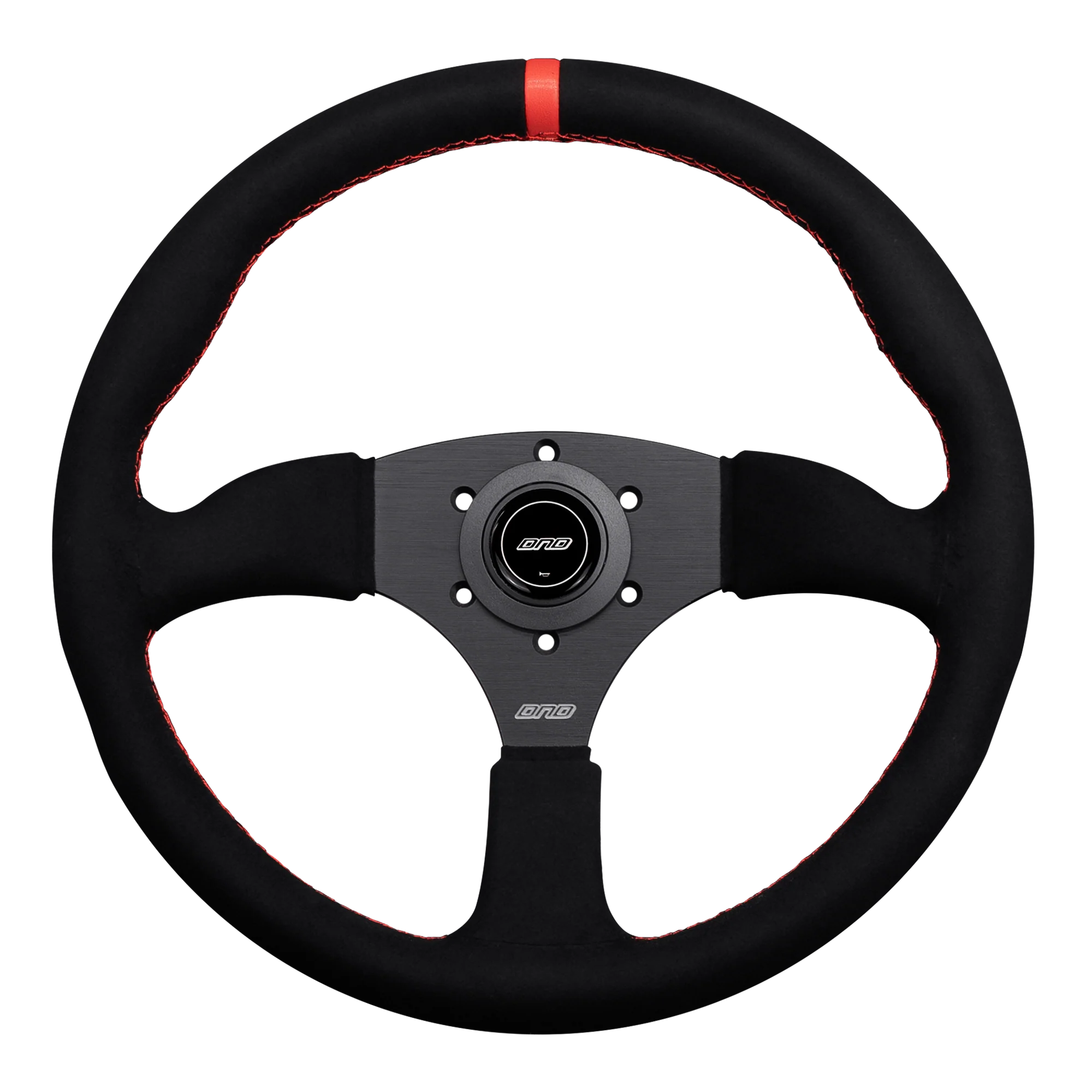 DND 350mm Alcantara Black 50mm Deep Red Stitching Touring Steering Wheel
