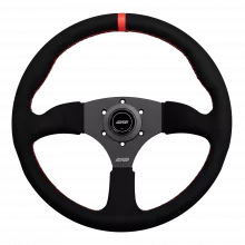 DND 350mm Alcantara Black 50mm Deep Red Stitching Touring Steering Wheel