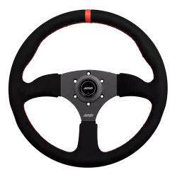 DND 350mm Alcantara Black 50mm Deep Red Stitching Touring Steering Wheel