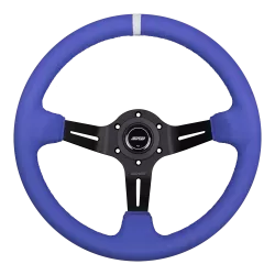 DND 350mm Full Color Blue Alcantara 75mm Deep Race Steering Wheel