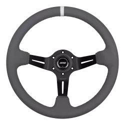 DND 350mm Full Color Grey Alcantara 75mm Deep Race Steering Wheel