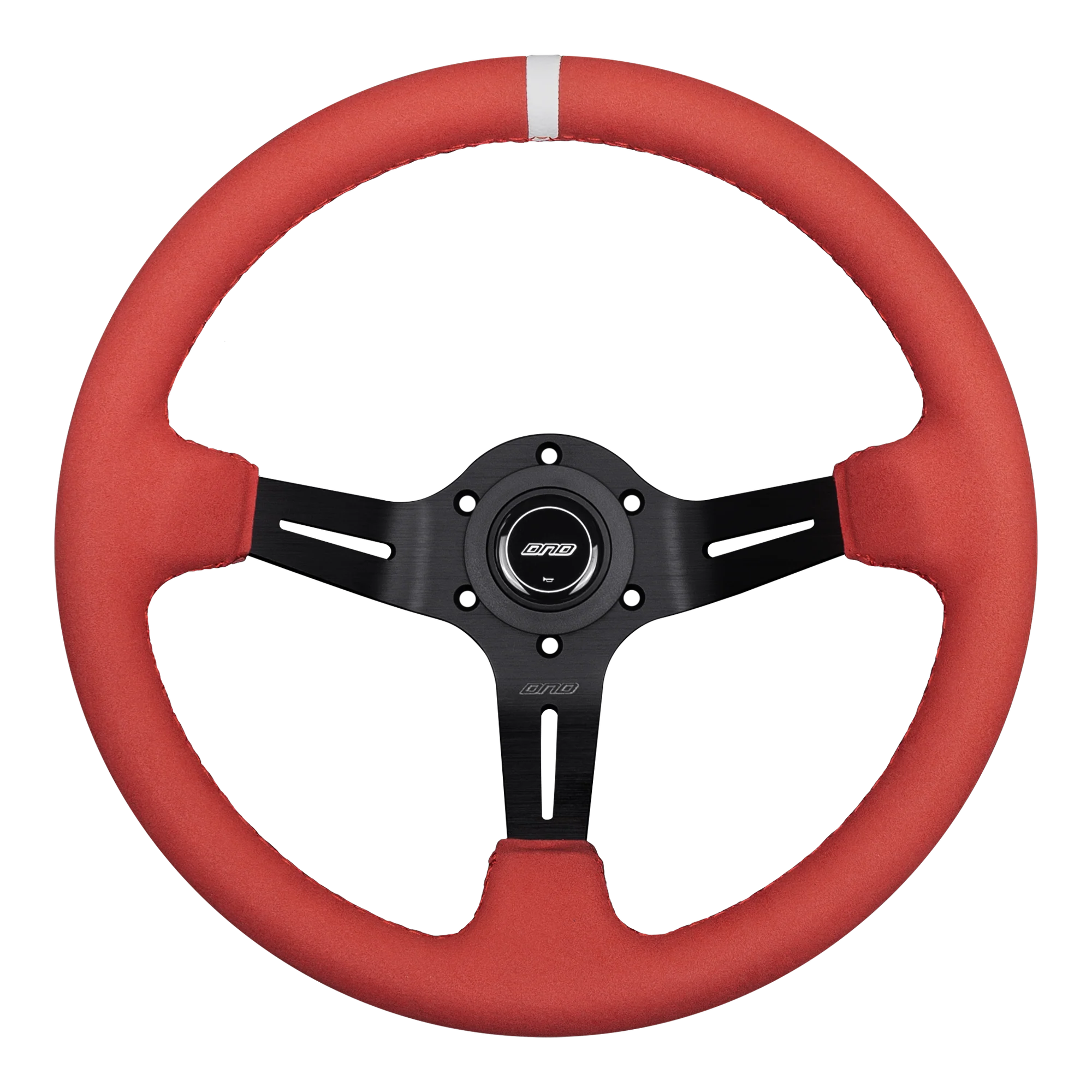 DND 350mm Full Color Red Alcantara 75mm Deep Race Steering Wheel