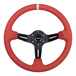 DND 350mm Full Color Red Alcantara 75mm Deep Race Steering Wheel