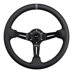 DND 350mm Leather 75mm Deep Grey Stitching Race Steering Wheel