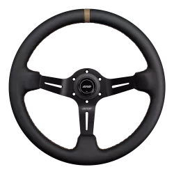 DND 350mm Leather 75mm Deep Tan Stitching Race Steering Wheel