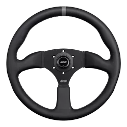 DND 350mm Leather 50mm Deep Grey Stitching Touring Steering Wheel