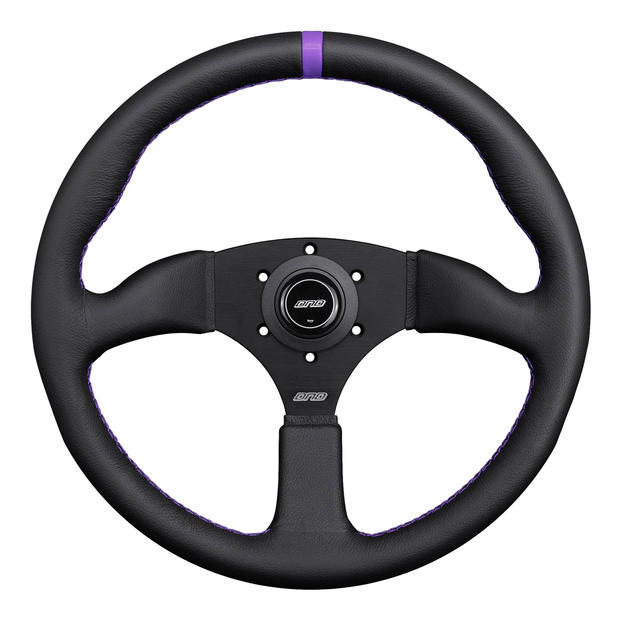 DND 350mm Leather 50mm Deep Purple Stitching Touring Steering Wheel