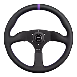 DND 350mm Leather 50mm Deep Purple Stitching Touring Steering Wheel