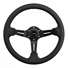 DND 350mm Perforated Leather 75mm Deep Black Stitching Race Steering Wheel