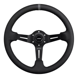 DND 350mm Perforated Leather 75mm Deep Grey Stitching Race Steering Wheel