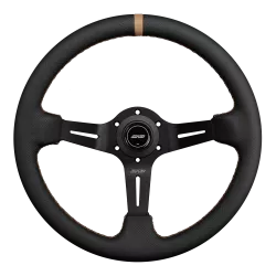 DND 350mm Perforated Leather 75mm Deep Tan Stitching Race Steering Wheel