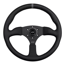 DND 350mm Perforated Leather 50mm Deep Grey Stitching Touring Steering Wheel