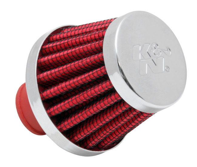 K&N Red 2 inch Base OD Rubber Base Crankcase Vent Filter