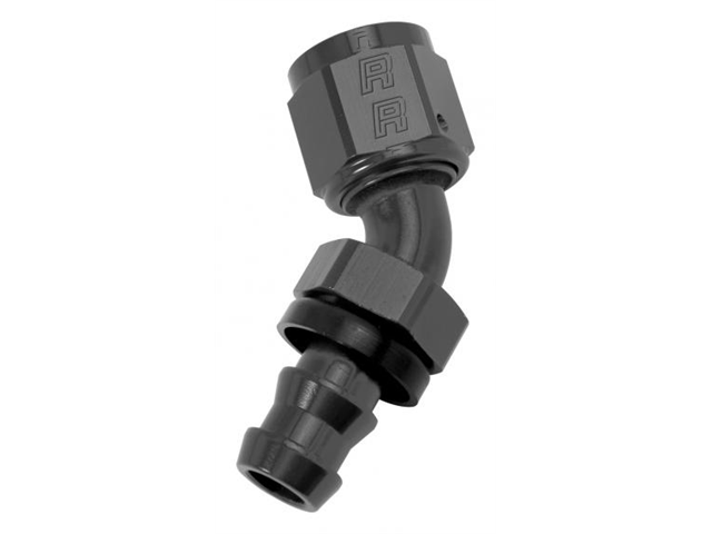 Russell Black 45 Twist-Lok Hose End: -6AN