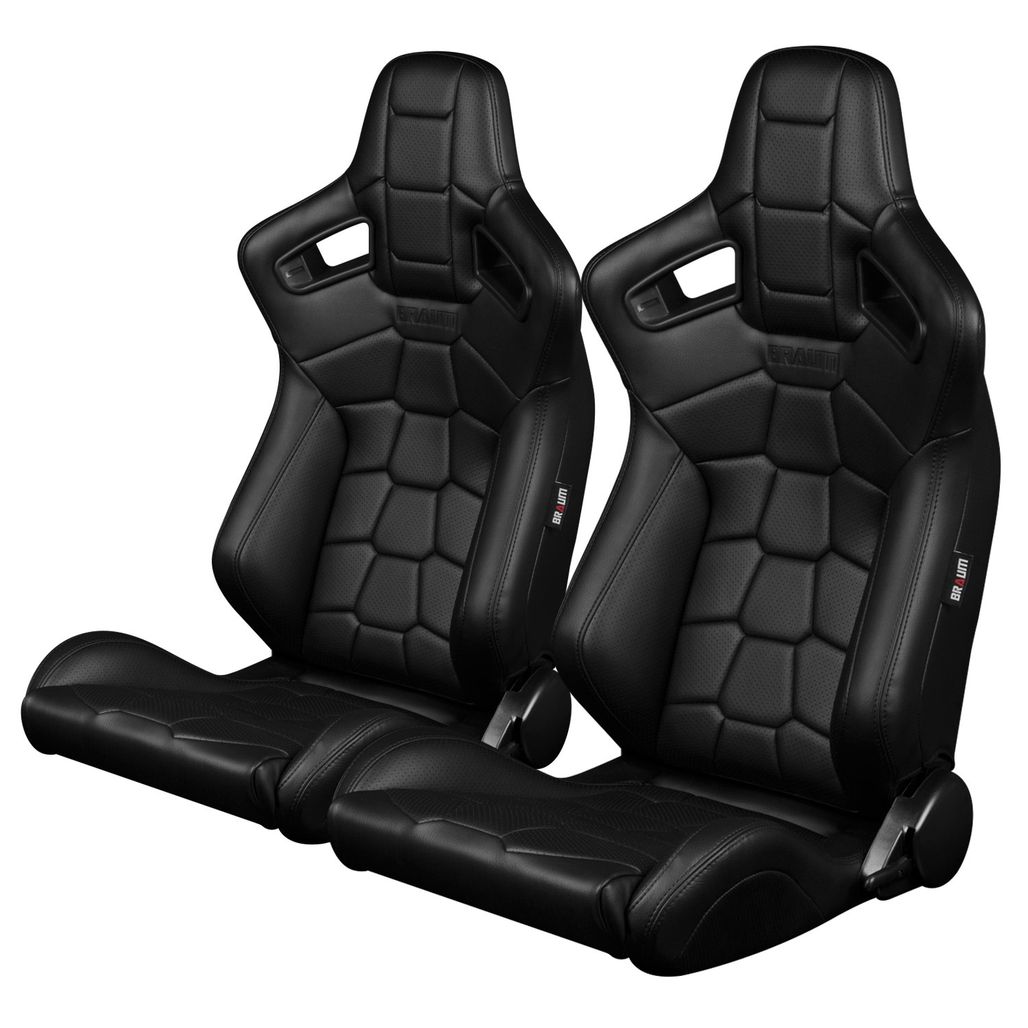 Braum Elite-X Series Komodo Edition Black Leatherette Racing Seats: Pair