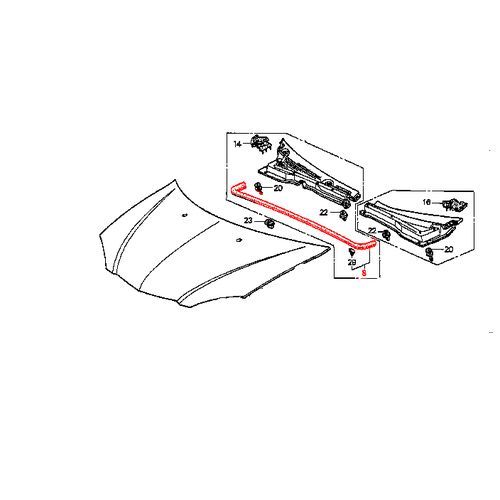 Honda OEM 0206 RSX Rear Rubber Hood Seal K Series Parts