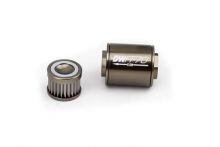 DeatschWerks 70mm Stainless Steel 8AN 100 Micron Universal Inline Fuel Filter Housing Kit