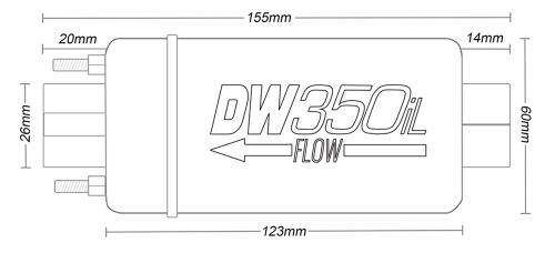 DeatschWerks DW350iL External Inline Fuel Pump Mounting Brackets 9-350 Universal