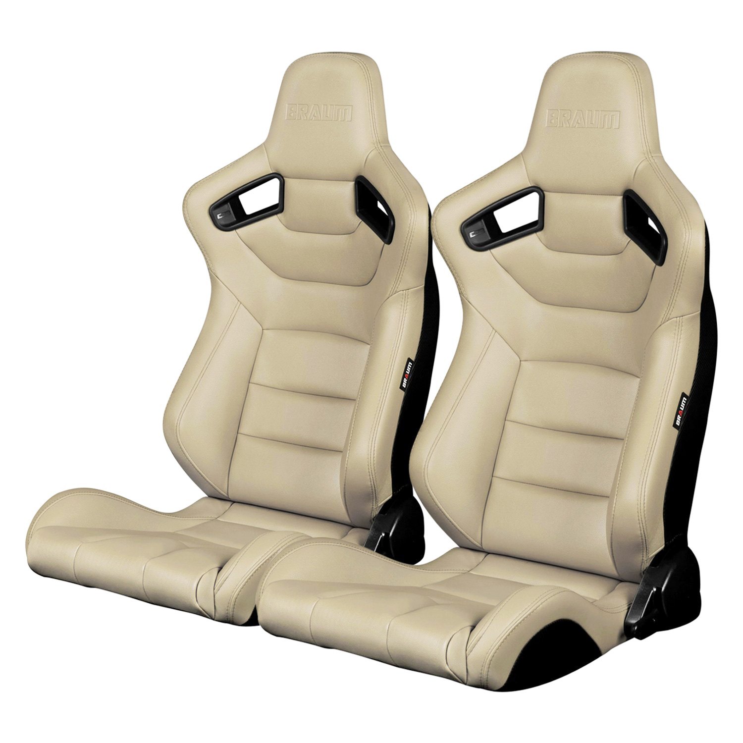 Braum Elite Series Beige Leatherette Racing Seats: Pair