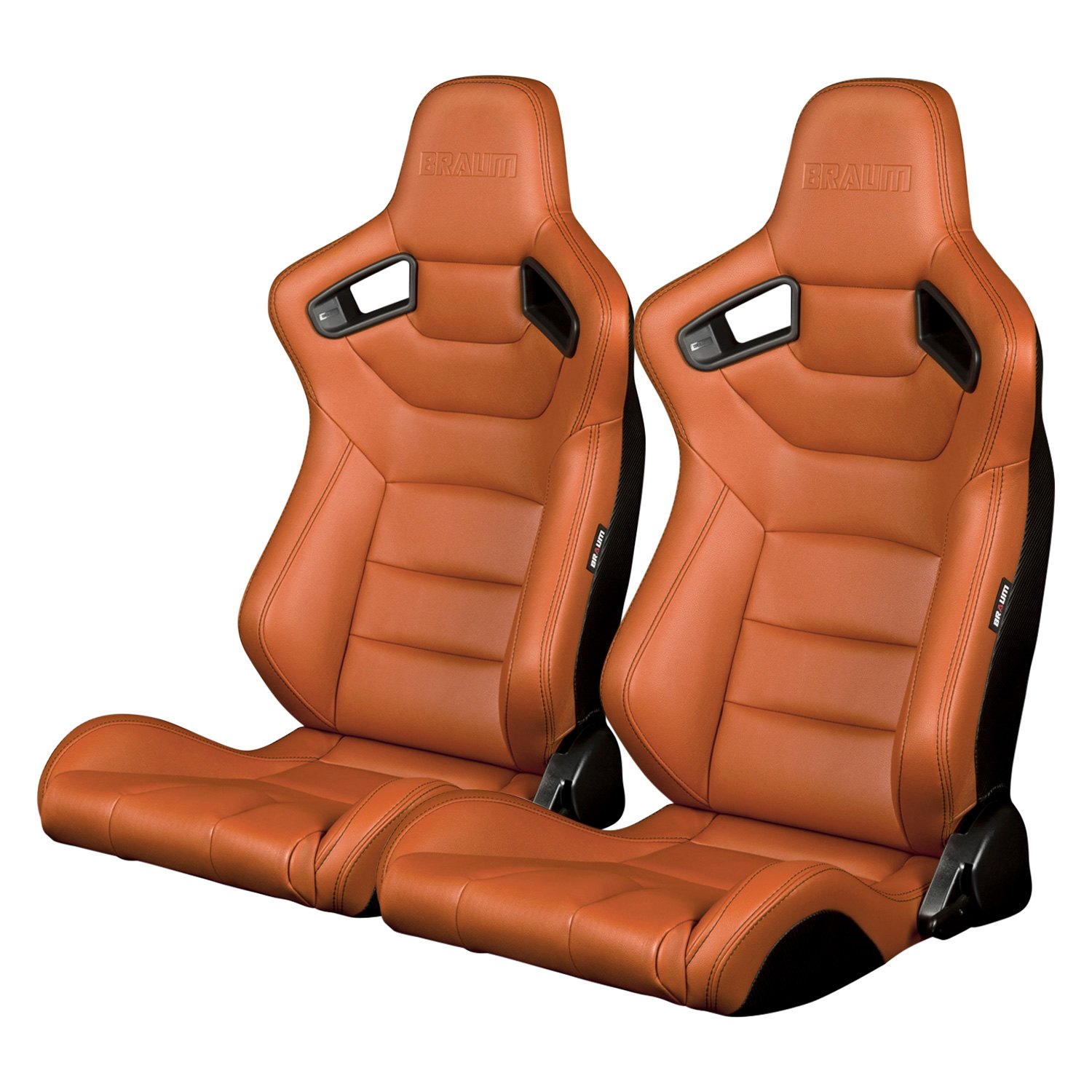 Braum Elite Series Tan Leatherette Racing Seats: Pair