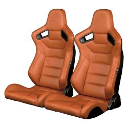 Braum Elite Series Tan Leatherette Racing Seats: Pair