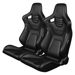 Braum Elite-X Series Black Leatherette Racing Seats: Pair