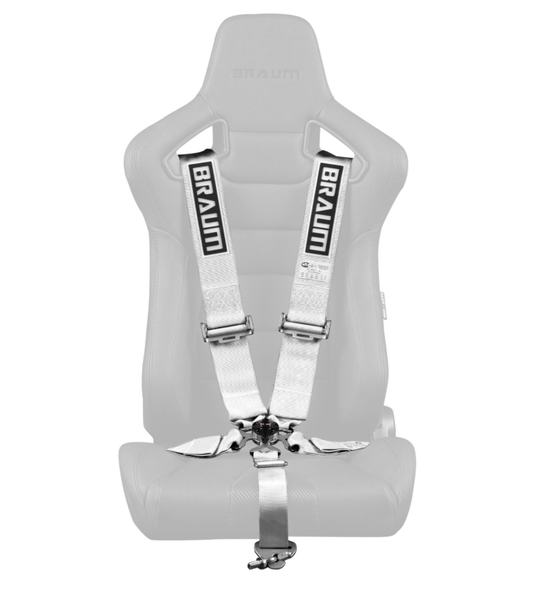Braum White 5 Point 3in SFI Approved Racing Harness