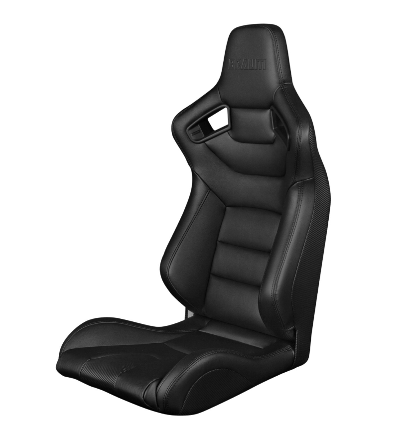 Braum Elite Series Black Leatherette Fixed Back Racing Seat