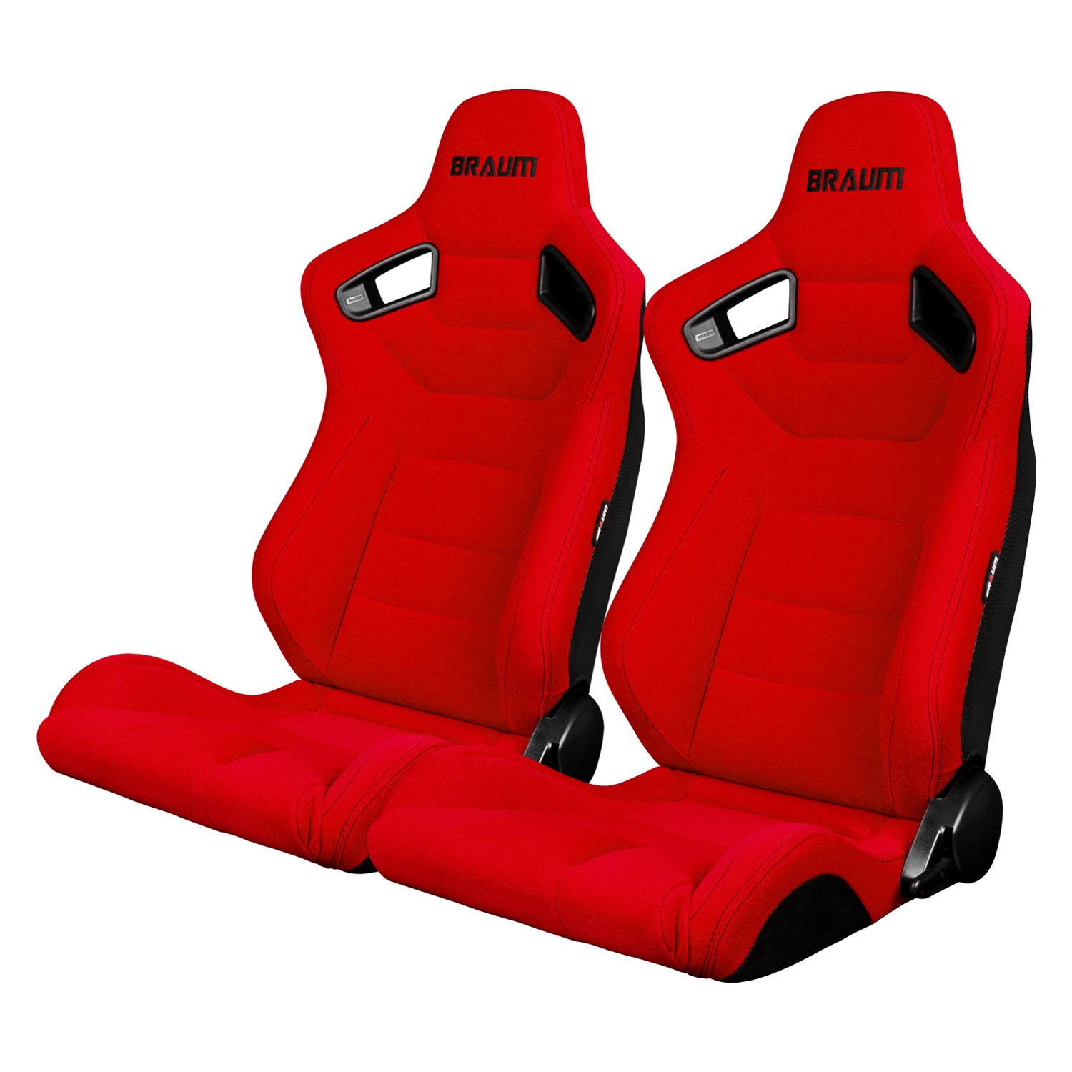 Braum Red Cloth Elite Series Racing Seats: Pair