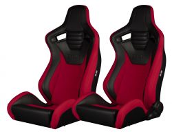 Braum Elite-S Black and Red Leatherette Racing Seats