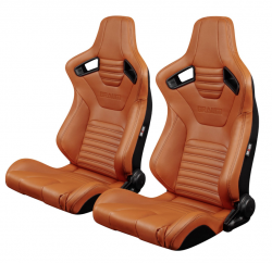 Braum Elite-X Series British Tan Leatherette Racing Seats: Pair