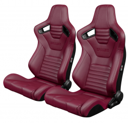 Braum Elite-X Series Maroon Leatherette Racing Seats: Pair