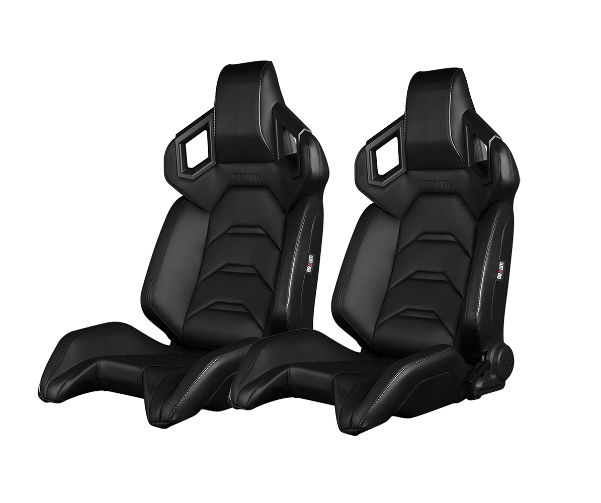 Braum Alpha-X Series Black Racing Seats: Pair