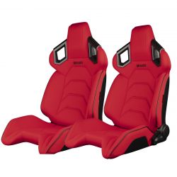 Braum Alpha-X Series Red Cloth with Black Stitching Sport Seats: Pair