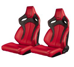 Braum Orue Red Diamond Red Stitching Sport Seats: Pair