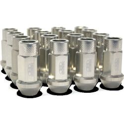 Blox Racing Silver M12 x 1.5 Street Series Lug Nuts 16 Pack