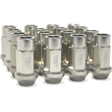 Blox Racing Silver M12 x 1.5 Street Series Forged Lug Nuts 20 Pack
