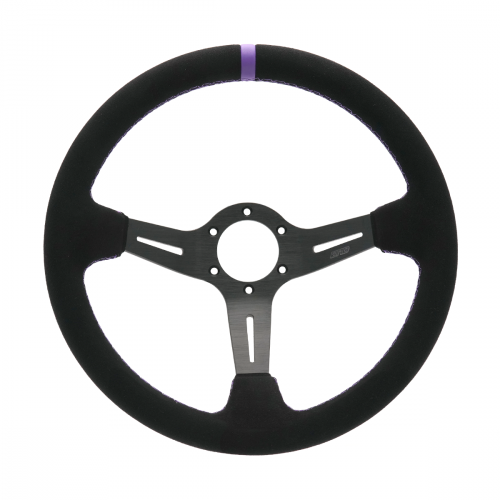 DND 350mm Alcantara Black 75mm Deep Purple Stitching Race Steering