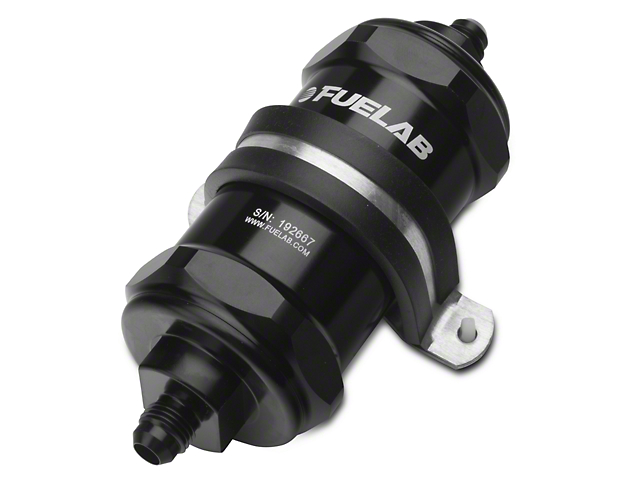 Fuelab Black -6AN In-Line Fuel Filter (40 Micron SS Element)