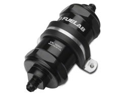 Fuelab Black -6AN In-Line Fuel Filter (40 Micron SS Element)