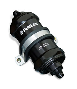 Fuelab Black -8AN In-Line Fuel Filter (75 MIcron SS Element)