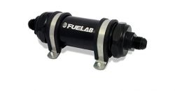 Fuelab Black -6AN In-Line Long Fuel Filter (40 Micron SS Element)