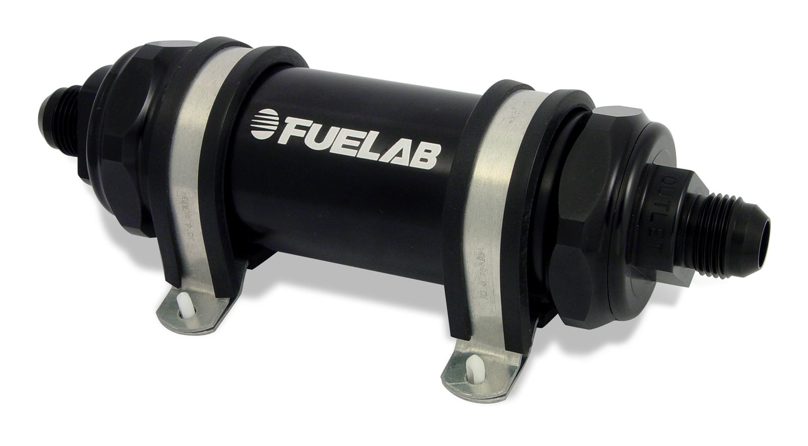 Fuelab Black -8AN In-Line Long Fuel Filter (6 Micron)