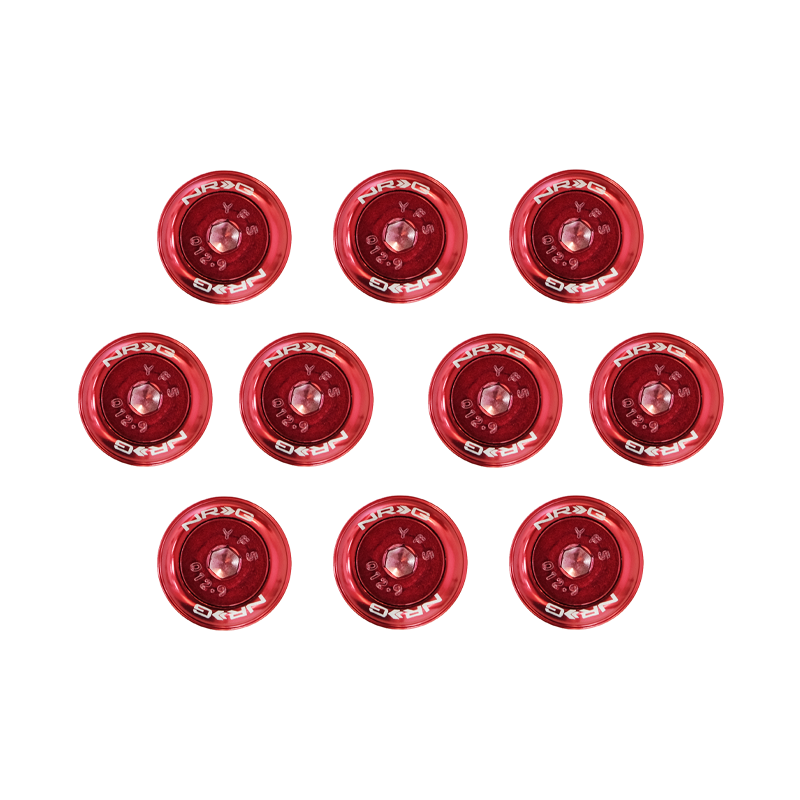 NRG Red Fender Washer Dress Up Kit Set of 8