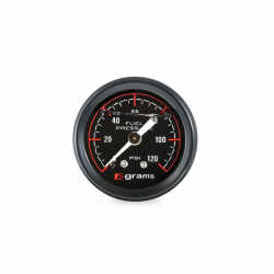 Grams Performance Black 0-120 PSI Fuel Pressure Gauge